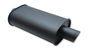 1146 Vibrant StreetPower FLAT BLACK Oval Muffler with Single 3in Outlet - 2.5in inlet I.D.