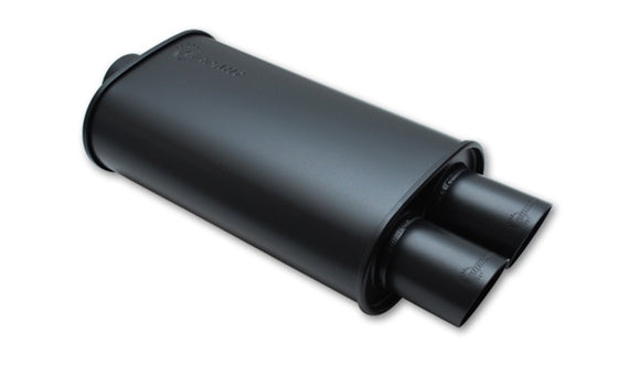 1148 Vibrant StreetPower FLAT BLACK Oval Muffler with Dual 3in Outlets - 2.5in inlet I.D.