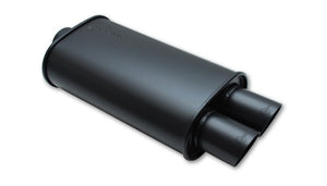 1149 Vibrant StreetPower FLAT BLACK Oval Muffler with Dual 3in Outlet - 3in inlet I.D.
